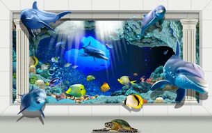Фотообои 3Д подводный мир