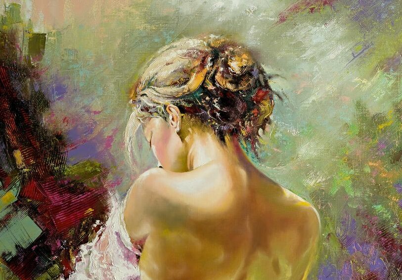 Картина на холсте Девушка, масляная живопись, арт hd0488801