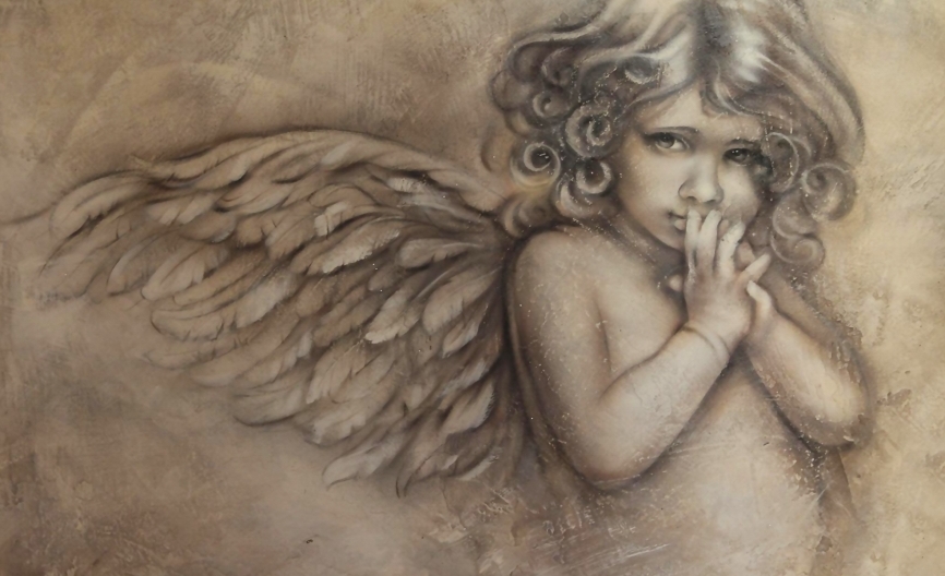 Картина на холсте Стеснительный ангелок, арт hd2348901