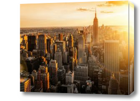 Картина Манхэттен на закате